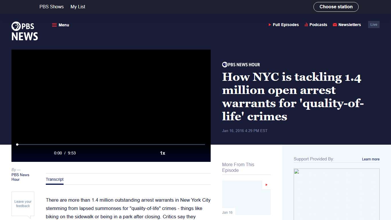 How NYC is tackling 1.4 million open arrest warrants for 'quality-of-life' crimes PBS News Weekend