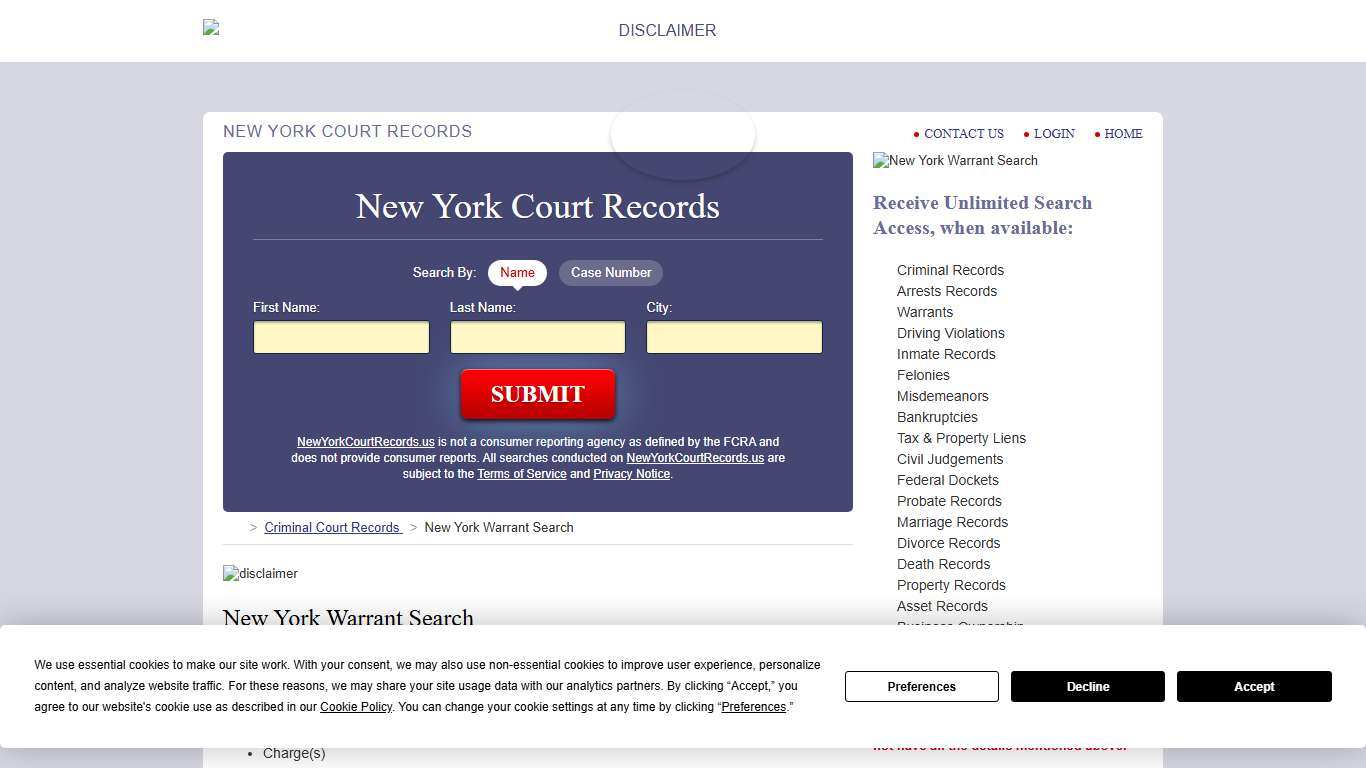 New York Warrant Search NewYorkCourtRecords.us